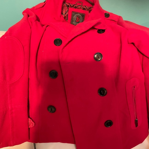 Red faux wool short jacket - Picture 1 of 3